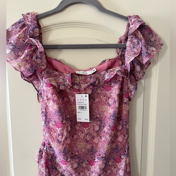 NWT Lush Brand Orchid Pink Floral Long Dress Women’s Size Small - Picture 10 of 16